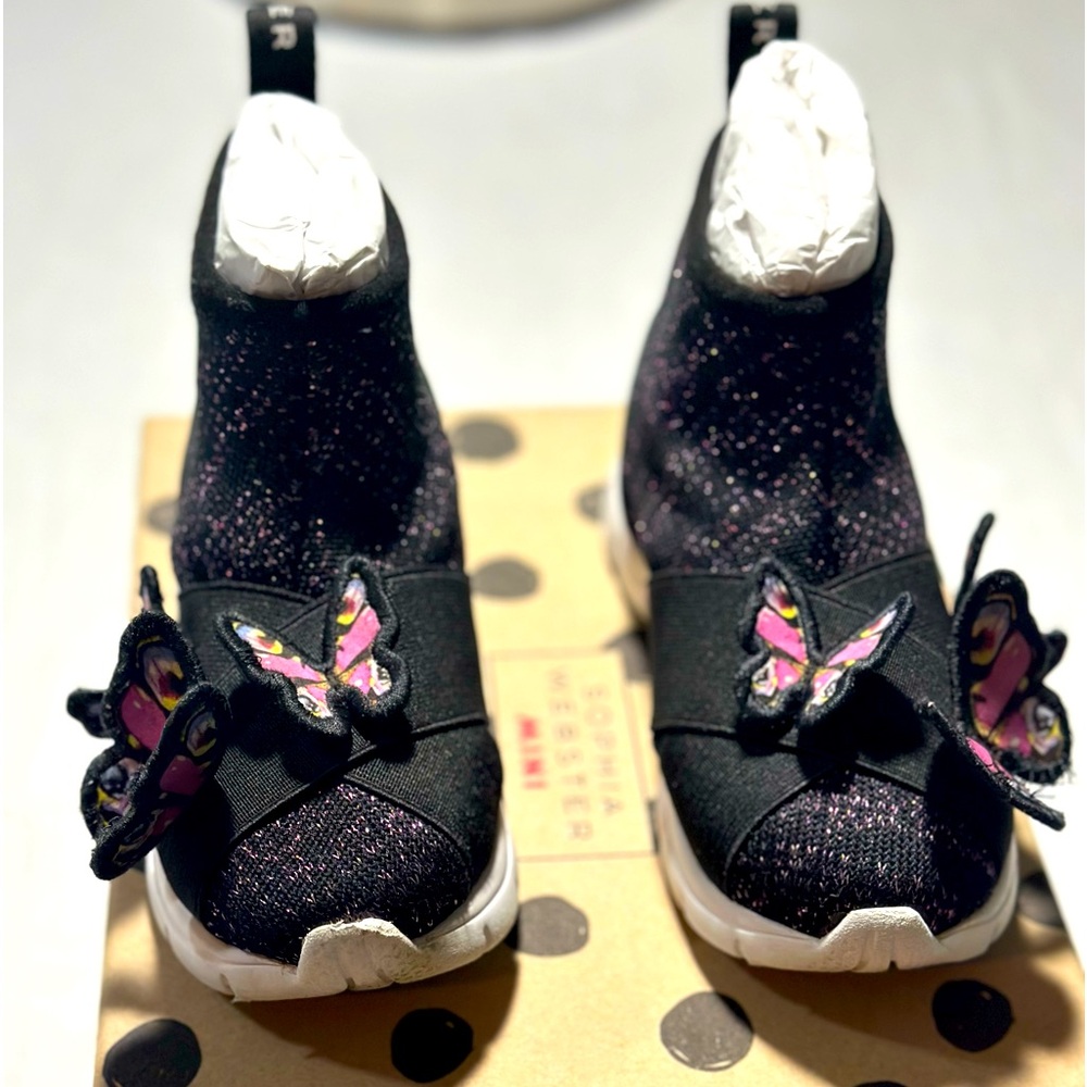 Sophia Webster kids Riva sneaker black & pink size 26 (9 /12) toddler